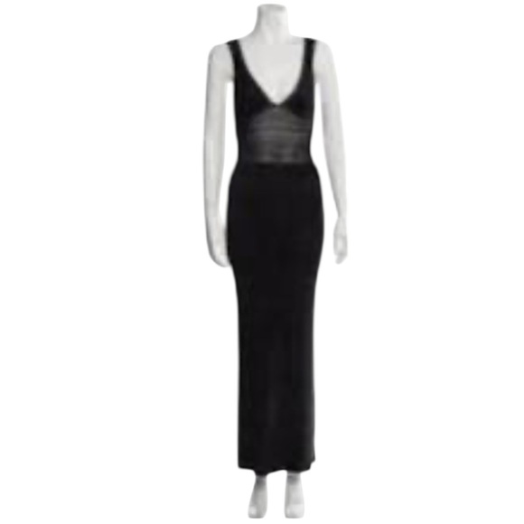 Torn by Ronny Kobo Madi Dress NWT Open-Back Curve Hugging Knit Maxi Dress Black - Picture 10 of 11